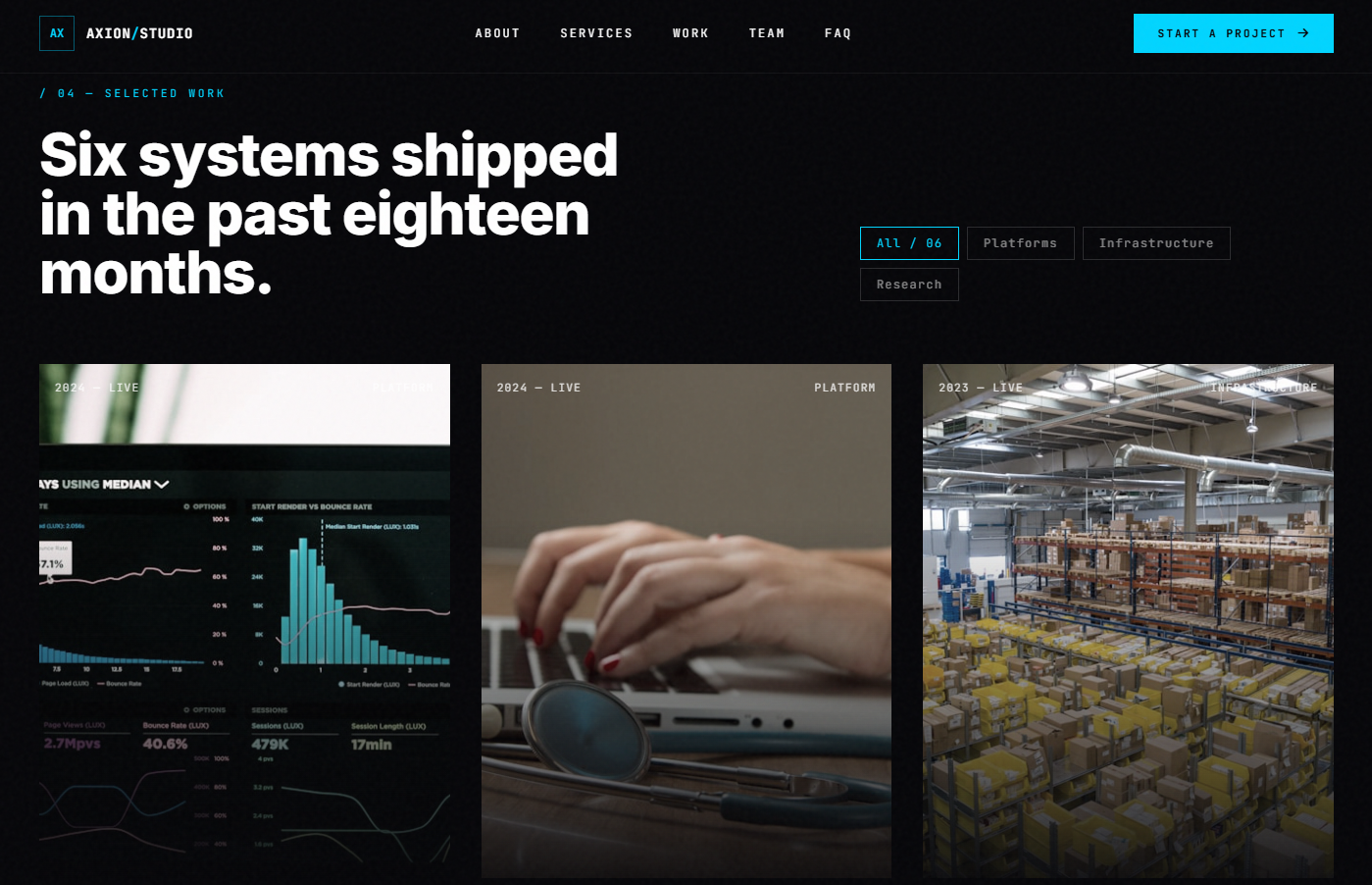 AXION — Premium Dark Mode Company Profile HTML Template thumbnail 4