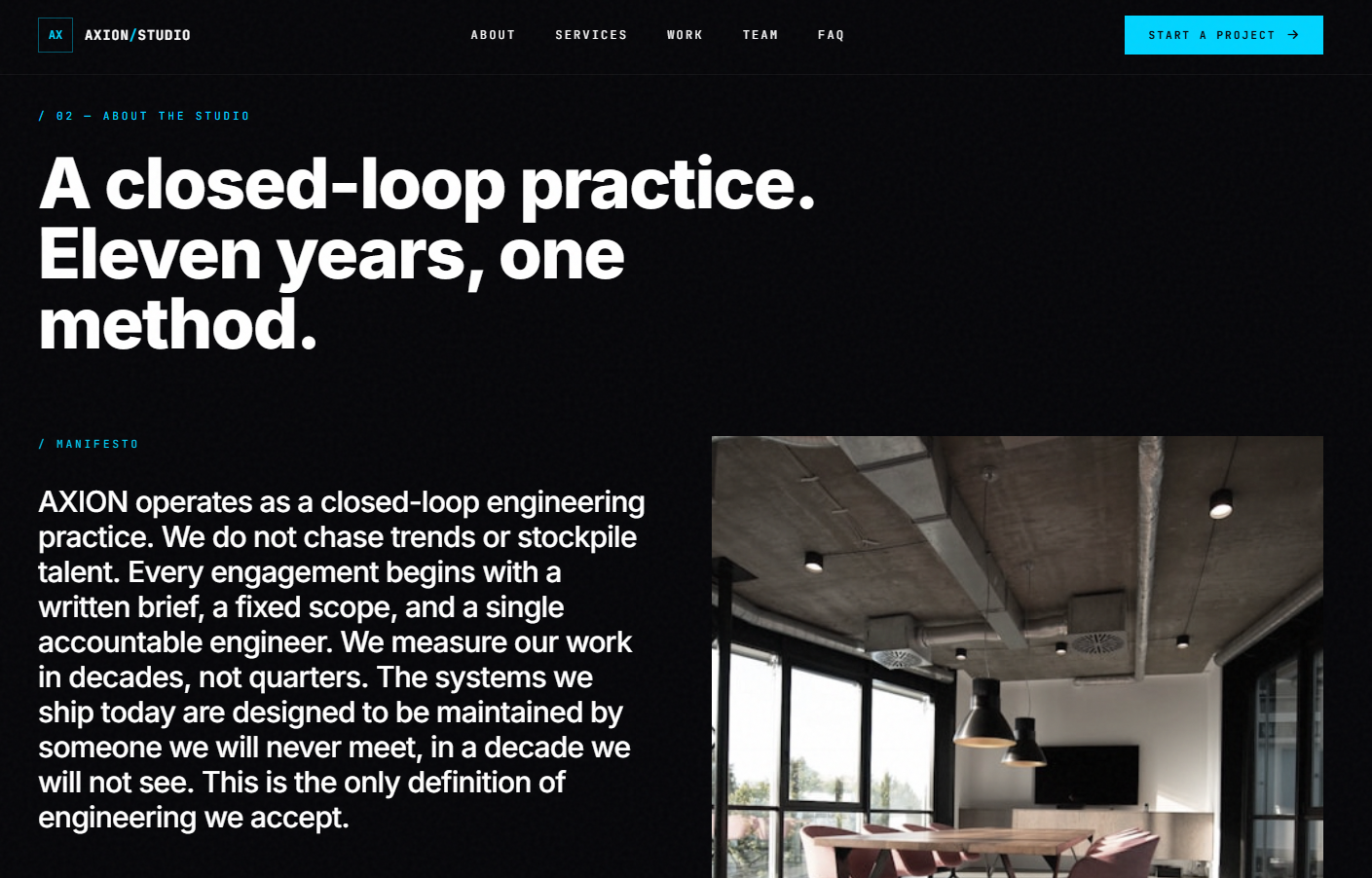 AXION — Premium Dark Mode Company Profile HTML Template thumbnail 3