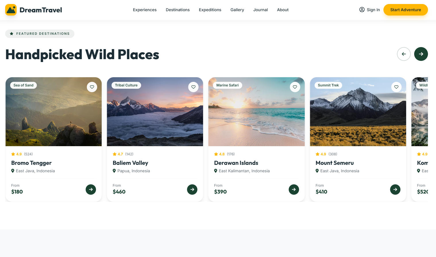 DreamTravel - Adventure & Eco-Tourism Landing Page thumbnail 3