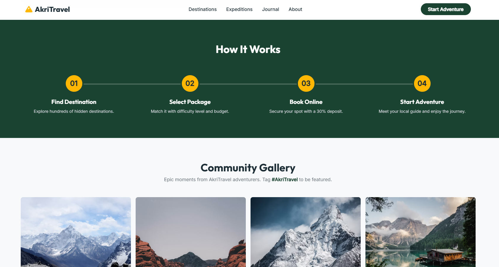 AkriTravel - Adventure & Eco-Tourism Landing Page thumbnail 5