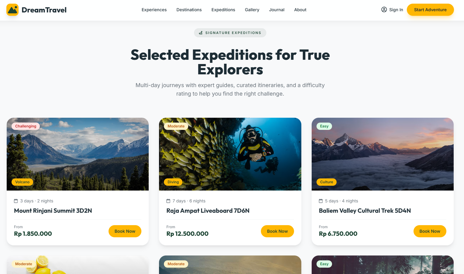 DreamTravel - Adventure & Eco-Tourism Landing Page thumbnail 4