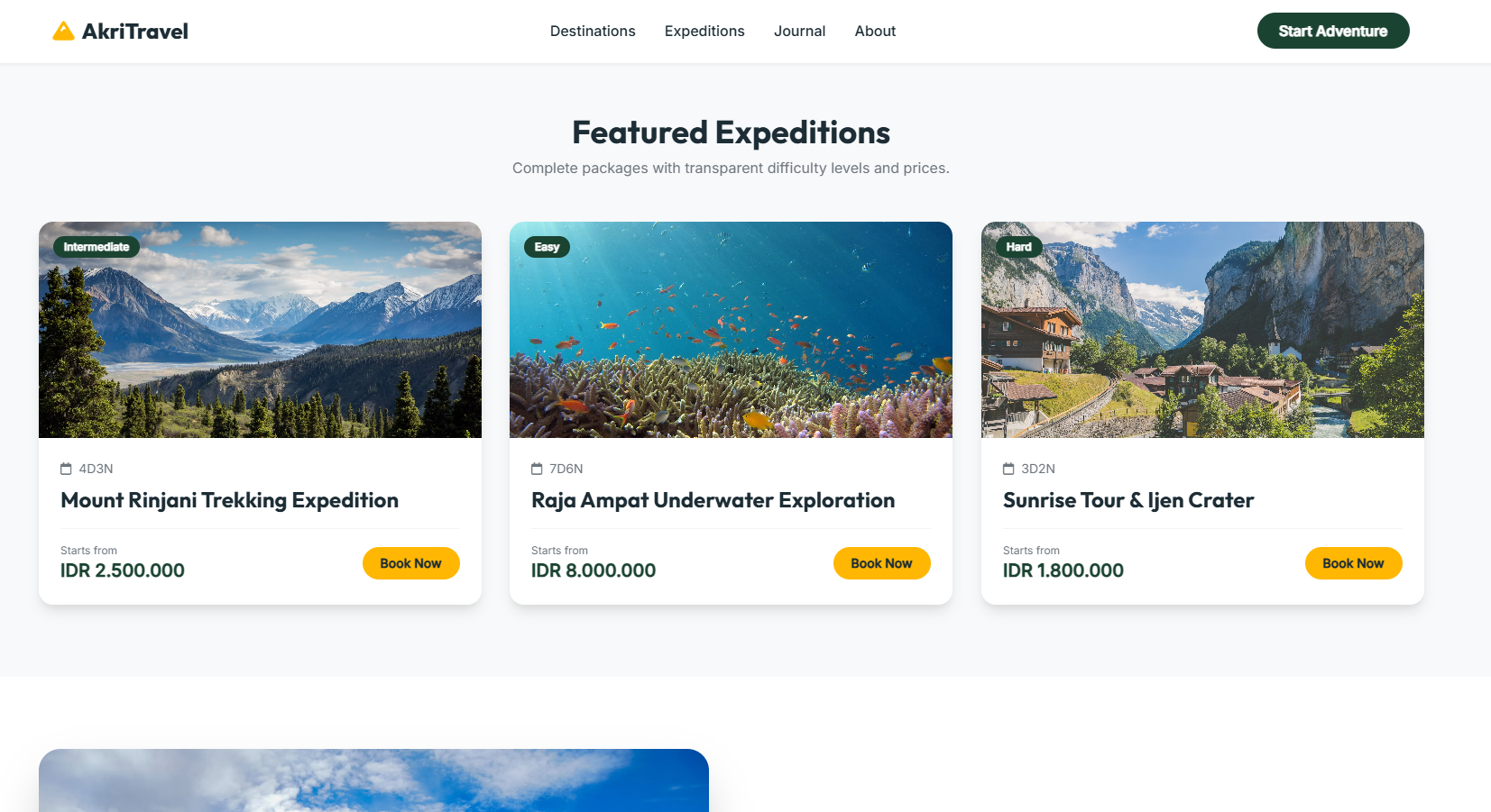 AkriTravel - Adventure & Eco-Tourism Landing Page thumbnail 3