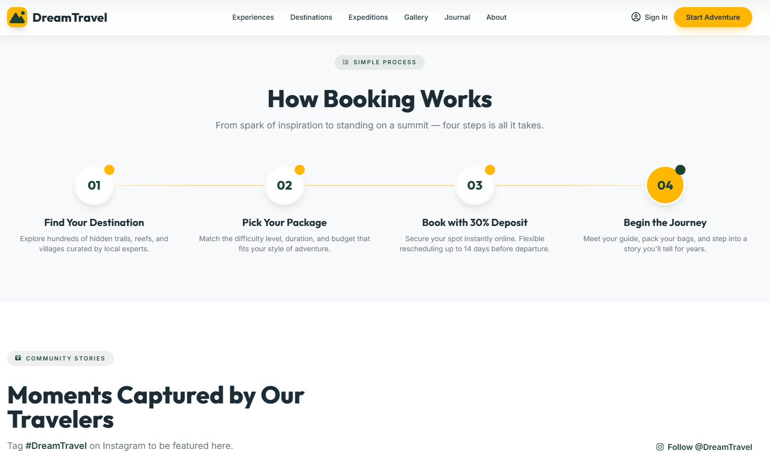 DreamTravel - Adventure & Eco-Tourism Landing Page thumbnail 5