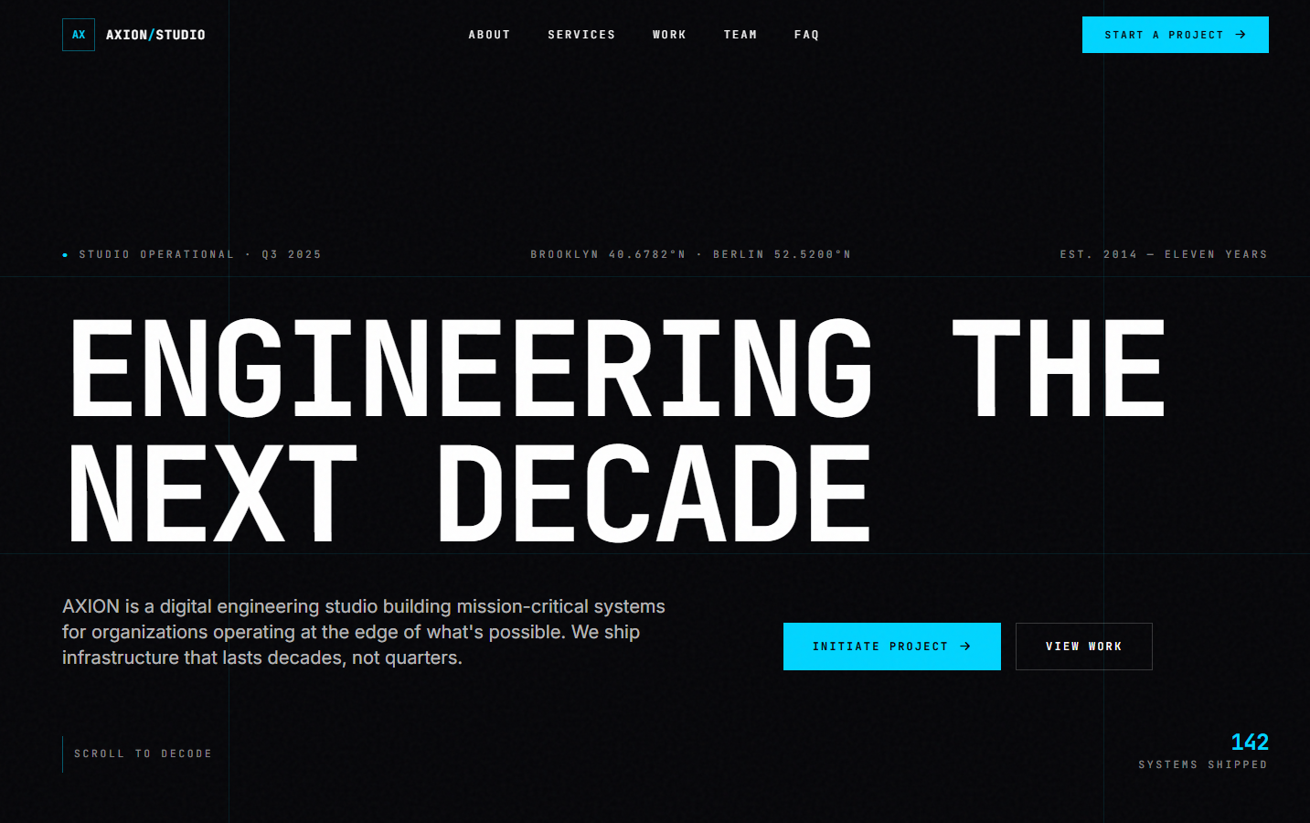 AXION — Premium Dark Mode Company Profile HTML Template